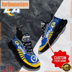 NFL Max Soul Shoes, Los Angeles Rams Clunky Shoes Sport Custom Name Football