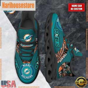 NFL Max Soul Shoes, Miami Dolphins Clunky Shoes Custom For Fans