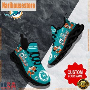 NFL Max Soul Shoes, Miami Dolphins Clunky Shoes Custom Name For Fans Christmas