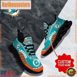 NFL Max Soul Shoes, Miami Dolphins Clunky Shoes Sport Custom Name Football