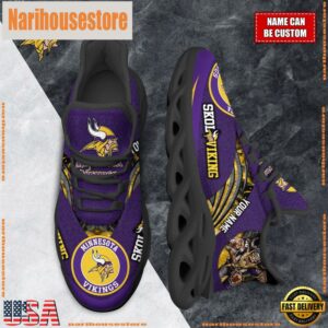 NFL Max Soul Shoes, Minnesota Vikings Clunky Shoes Custom For Fans