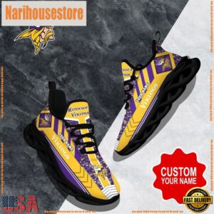 NFL Max Soul Shoes, Minnesota Vikings Clunky Shoes Logo Custom Name Nfl