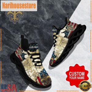 NFL Max Soul Shoes, New Orleans Saints Clunky Shoes Custom Gift Women And Men