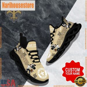 NFL Max Soul Shoes, New Orleans Saints Clunky Shoes Custom Name For Fans Christmas