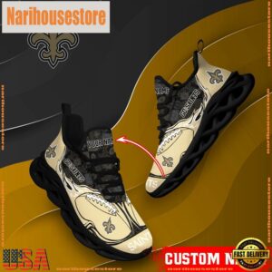 NFL Max Soul Shoes, New Orleans Saints Clunky Shoes Custom Name