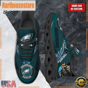 NFL Max Soul Shoes, Philadelphia Eagles Clunky Shoes Custom For Fans