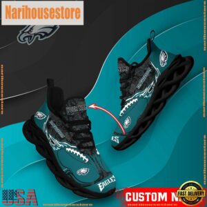 NFL Max Soul Shoes, Philadelphia Eagles Clunky Shoes Custom Name