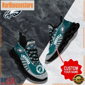 NFL Max Soul Shoes, Philadelphia Eagles Clunky Shoes Sport Custom Name Football