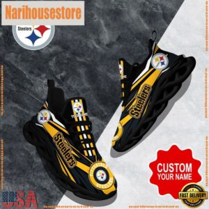 NFL Max Soul Shoes, Pittsburgh Steelers Clunky Shoes Custom Custom Name Football
