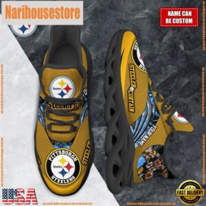 NFL Max Soul Shoes, Pittsburgh Steelers Clunky Shoes Custom For Fans