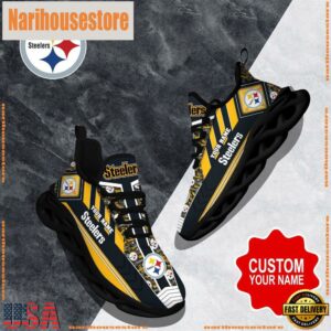 NFL Max Soul Shoes, Pittsburgh Steelers Clunky Shoes Logo Custom Name Nfl