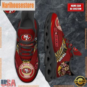 NFL Max Soul Shoes, San Francisco 49ers Clunky Shoes Custom For Fans