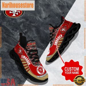 NFL Max Soul Shoes, San Francisco 49ers Clunky Shoes Sport Custom Name Football