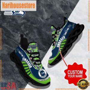 NFL Max Soul Shoes, Seattle Seahawks Clunky Shoes Sport Custom Name Football