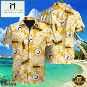 NFL Mens Hawaiian Button Up Shirt Tropical Leafs Print , Vintage Hawaiian Shirts 7 NFL Mens Hawaiian Button Up Shirt Tropical Leafs Print