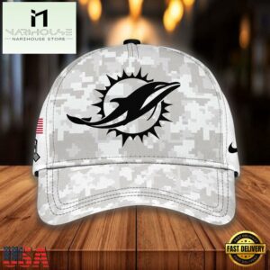 NFL Miami Dolphins Camo 2024 Salute to Service Baseball Cap