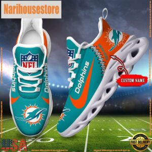 NFL Miami Dolphins Custom Name Max Soul Shoes Gift For Fans