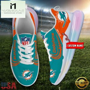 NFL Miami Dolphins Custom Rainbow Atmospheric Cushion Running Shoes, Women's Sneaker