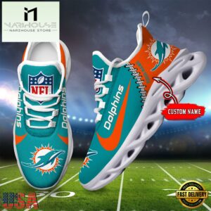 NFL Miami Dolphins Football Team Design Max Soul Shoes, Football New Sneaker Shoes
