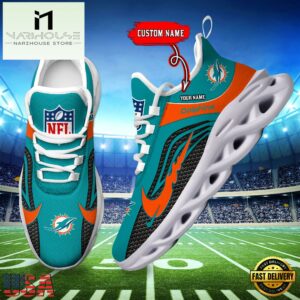 NFL Miami Dolphins Football Team New Design Max Soul Shoes Sneaker