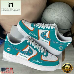 NFL Miami Dolphins Logo Team Limited Edition New Design Custom Air Force 1 Shoes