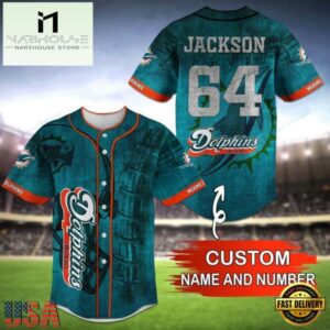 NFL Miami Dolphins Personalized Baseball Jersey, Football Team Design Jersey Shirt
