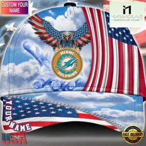 NFL Miami Dolphins Special American Flag Veterans Custom Cap