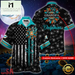 NFL Miami Dolphins Sunflower For Mother Day Father Day Hawaiian Shirt