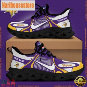 NFL Minnesota Vikings Blue White Stripes Logo Custom Clunky Max Soul Shoes