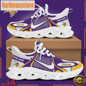 NFL Minnesota Vikings Blue White Stripes Logo Custom Clunky Max Soul Shoes