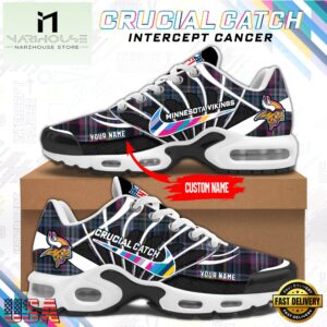 NFL Minnesota Vikings Crucial Catch Intercept Cancer Air Max Plus Shoes Sneaker