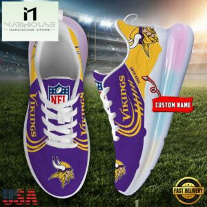 NFL Minnesota Vikings Custom Rainbow Atmospheric Cushion Running Shoes, Women's Sneaker