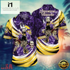 NFL Minnesota Vikings Halloween Horror Movies Summer Hawaiian Shirts