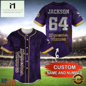 NFL Minnesota Vikings Personalized Baseball Jersey, Football Team Design Jersey Shirt