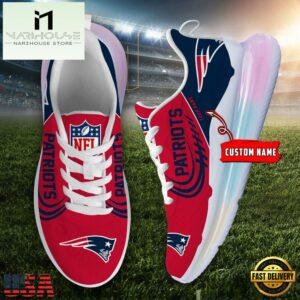 NFL New England Patriots Custom Rainbow Atmospheric Cushion Running Shoes, Women's Sneaker