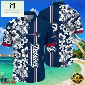 NFL New England Patriots Hawaiian Shirt Floral Pattern , Vintage Hawaiian Shirts 7 NFL New England Patriots Hawaiian Shirt Floral Pattern