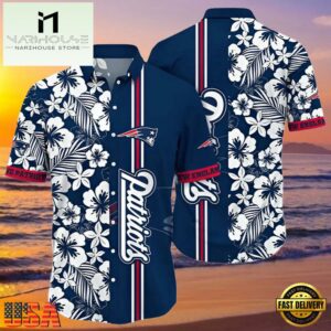 NFL New England Patriots Hawaiian Shirt Floral Pattern , Vintage Hawaiian Shirts 6 NFL New England Patriots Hawaiian Shirt Floral Pattern