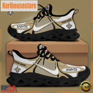 NFL New Orleans Saints Blue White Stripes Logo Custom Clunky Max Soul Shoes