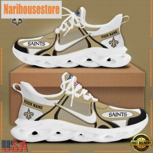 NFL New Orleans Saints Blue White Stripes Logo Custom Clunky Max Soul Shoes