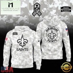 NFL New Orleans Saints Camo 2024 Salute to Service Hoodie