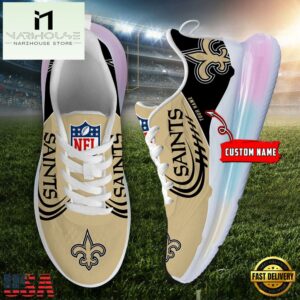 NFL New Orleans Saints Custom Rainbow Atmospheric Cushion Running Shoes, Women's Sneaker