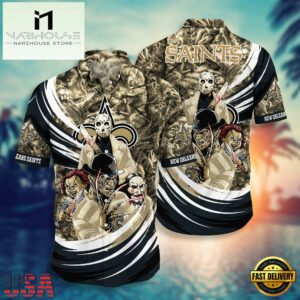 NFL New Orleans Saints Halloween Horror Movies Summer Hawaiian Shirts