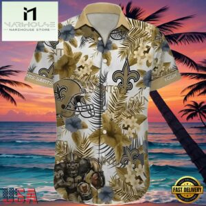NFL New Orleans Saints Hawaiian Shirt Customizable Floral