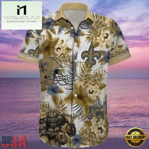 NFL New Orleans Saints Hawaiian Shirt Customizable Floral