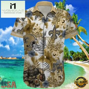 NFL New Orleans Saints Hawaiian Shirt Customizable Floral , Vintage Hawaiian Shirts 7 NFL New Orleans Saints Hawaiian Shirt Customizable Floral