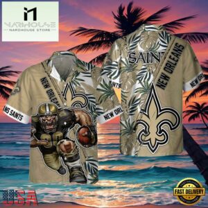 NFL New Orleans Saints Hawaiian Shirt For Sale Tropical Warrior
