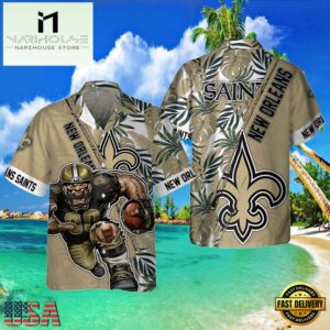 NFL New Orleans Saints Hawaiian Shirt For Sale Tropical Warrior
