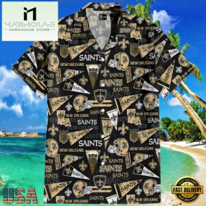 NFL New Orleans Saints Hawaiian Shirt Nola Spirit , Vintage Hawaiian Shirts 7 NFL New Orleans Saints Hawaiian Shirt Nola Spirit