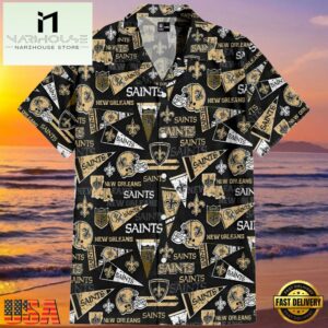NFL New Orleans Saints Hawaiian Shirt Nola Spirit , Vintage Hawaiian Shirts 6 NFL New Orleans Saints Hawaiian Shirt Nola Spirit