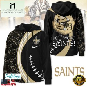 NFL New Orleans Saints Here We Go Zip Hoodie